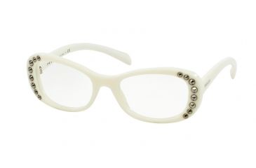 Image of Prada ORNATE PR21RV Progressive Prescription Eyeglasses 7S31O1-51 - Ivory Frame
