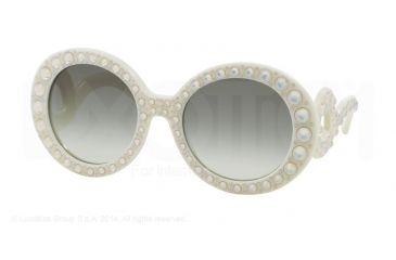 Image of Prada ORNATE PR31PS Single Vision Prescription Sunglasses PR31PS-TKL0A7-55 - Lens Diameter 55 mm, Frame Color Ivory