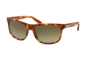Image of Prada PLAQUE PR15RS Single Vision Prescription Sunglasses PR15RS-TWO1X1-60 - Lens Diameter 60 mm, Frame Color Matte Brushed Light Havana
