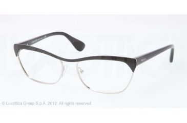 Image of Prada PORTRAIT PR57QV Progressive Prescription Eyeglasses GAQ1O1-56 - Black/Silver Frame