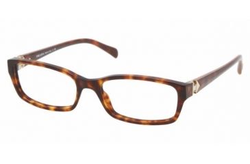 Image of Prada PR 07NV Eyeglasses Styles - Dark Havana Frame w/Non-Rx 53 mm Diameter Lenses, AB61O1-5317