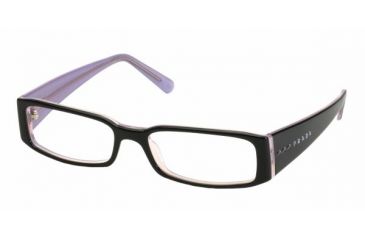 Image of Prada PR 10FV Eyeglasses Styles - Black-Pink Frame w/Non-Rx 49 mm Diameter Lenses, 3AX1O1-4916