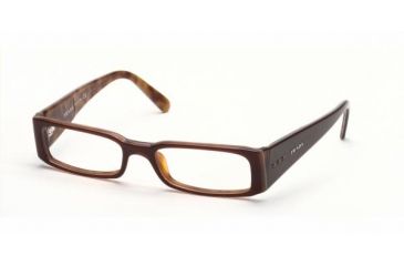 Image of Prada PR 10FV Eyeglasses Styles - Brown Top On White And H Frame w/Non-Rx 49 mm Diameter Lenses, 70I1O1-4916