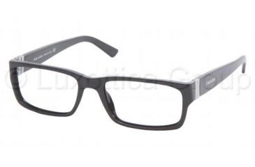 Image of Prada PR12LV Progressive Eyeglasses - M:silver P:black Frame / 53 mm Prescription Lenses, 7BN1O1-5317