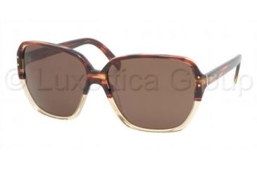 Image of Prada PR16MS Single Vision Prescription Sunglasses PR16MS-RWX8C1-6013 - Lens Diameter 60 mm, Frame Color Red Tortoise/Honey