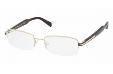 Image of Prada PR58NV Progressive Eyeglasses - Pale Gold Frame / 52 mm Prescription Lenses, ZVN1O1-5218