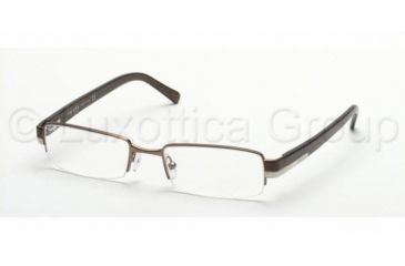 Image of Prada PR 64HV Eyeglasses Styles - Shiny Brown Frame w/Non-Rx 49 mm Diameter Lenses, 7BP1O1-4918