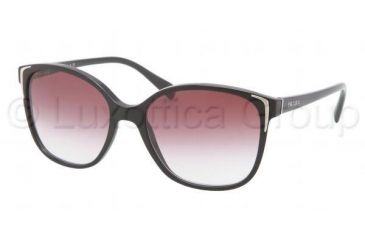 Image of Prada PR01OS Sunglasses 1AB4V1-5517 - Black Frame, Violet Gradient Lenses