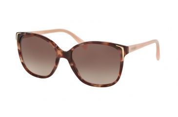 Image of Prada PR01OS Sunglasses UE00A6-55 - Spotted Brown Pink Frame, Brown Gradient Lenses