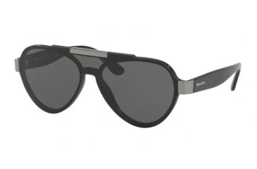 Image of Prada PR01US Single Vision Prescription Sunglasses PR01US-1AB5S0-44 - Lens Diameter 44 mm, Frame Color Black