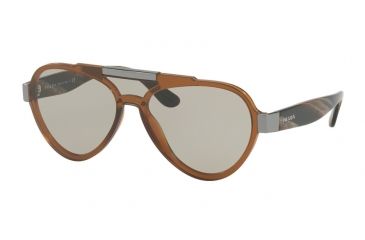 Image of Prada PR01US Single Vision Prescription Sunglasses PR01US-VY55J2-44 - Lens Diameter 44 mm, Frame Color Brown