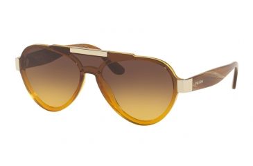Image of Prada PR01US Single Vision Prescription Sunglasses PR01US-VY60D4-44 - Lens Diameter 44 mm, Frame Color Yellow