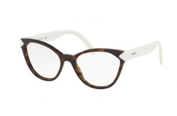 Image of Prada PR02TVF Progressive Prescription Eyeglasses 2AU1O1-54 - Havana Frame