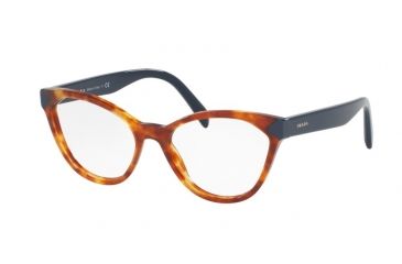Image of Prada PR02TVF Progressive Prescription Eyeglasses 4BW1O1-54 - Medium Havana Frame