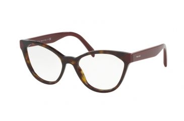 Image of Prada PR02TVF Progressive Prescription Eyeglasses USH1O1-54 - Havana Frame