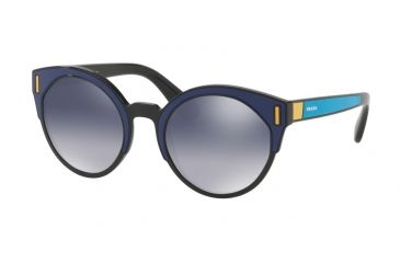 Image of Prada PR03US Single Vision Prescription Sunglasses, 53mm, Black/blue/yellow, PR03US-SUI3A0-53-SV
