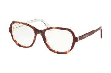 Image of Prada PR03VV Eyeglass Frames CDK1O1-52 - Pink Havana/Top Bordeaux/Ivory Frame