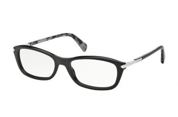 Image of Prada PR04PV Prescription Eyeglasses 1AB1O1-52 - Black Frame