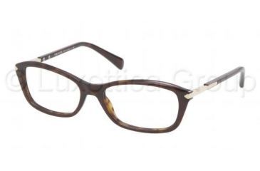 Image of Prada PR04PV Single Vision Prescription Eyeglasses 2AU1O1-5417 - Havana Frame