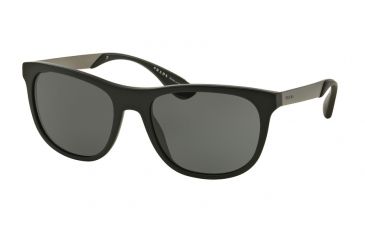 Image of Prada PR04SSF Sunglasses 1BO1A1-57 - Matte Black Frame, Grey Lenses