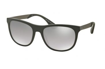 Image of Prada PR04SSF Sunglasses TKM1A0-57 - Matte Grey Frame, Light Grey Mirror Grad Silver Lenses