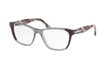 Image of Prada PR04TV Progressive Prescription Eyeglasses VYN1O1-52 - Plum/grey/plum Frame