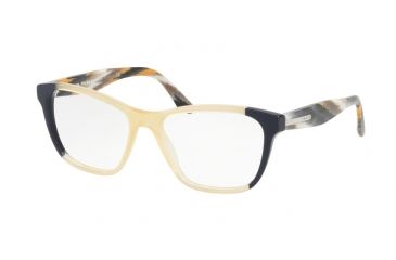 Image of Prada PR04TV Progressive Prescription Eyeglasses VYP1O1-52 - Blue/Yellow Blue Frame
