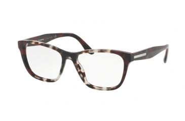 Image of Prada PR04TVF Eyeglass Frames U6K1O1-54 - Spotted Op Brown/spotted Red Frame