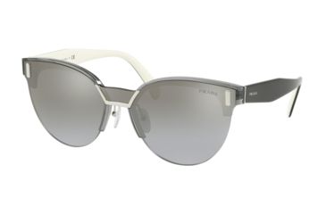 Image of Prada PR04US Sunglasses 2831A0-43 - Transparent Grey Frame, Grey Mirror Silver Gradient Lenses
