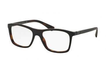 Image of Prada PR05SVF Eyeglass Frames UBH1O1-55 - Top Black/matte Tortoise Frame
