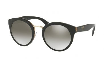 Image of Prada PR05TS Single Vision Prescription Sunglasses, 53mm, Black/medium Havana, PR05TS-NAI5O0-53-SV