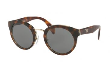 Image of Prada PR05TS Single Vision Prescription Sunglasses PR05TS-TH89K1-53 - Lens Diameter 53 mm, Frame Color Havana/white Havana