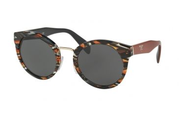 Image of Prada PR05TS Single Vision Prescription Sunglasses PR05TS-VAN9K1-53 - Lens Diameter 53 mm, Frame Color Sheaves Grey Orange