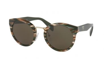 Image of Prada PR05TS Single Vision Prescription Sunglasses PR05TS-VAO4J1-53 - Lens Diameter 53 mm, Frame Color Sheaves Grey Brown