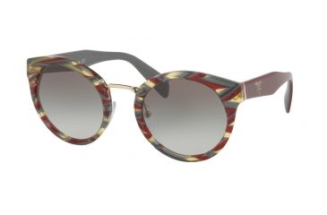Image of Prada PR05TS Single Vision Prescription Sunglasses, 53mm, Sheaves Bordeaux Green, PR05TS-VAP0A7-53-SV