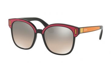 Image of Prada PR05US Single Vision Prescription Sunglasses PR05US-SVS4P0-53 - Lens Diameter 53 mm, Frame Color Black/fuxia/yellow