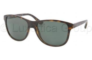 Image of Prada PR06OS Sunglasses 2AU3O1-5717 - Havana Frame, Green Lenses
