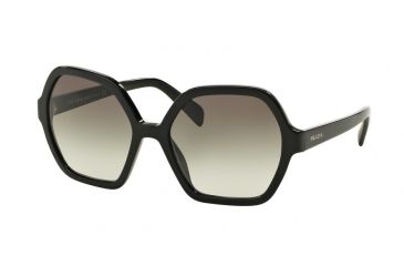 Image of Prada PR06SSF Single Vision Prescription Sunglasses PR06SSF-1AB0A7-56 - Lens Diameter 56 mm, Frame Color Black