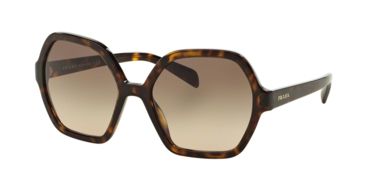 Image of Prada PR06SSF Single Vision Prescription Sunglasses PR06SSF-2AU3D0-56 - Lens Diameter 56 mm, Frame Color Havana