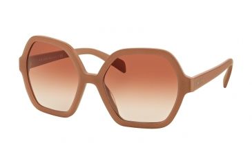 Image of Prada PR06SSF Single Vision Prescription Sunglasses PR06SSF-UFF2F1-56 - Lens Diameter 56 mm, Frame Color Matte Alluminium Pink