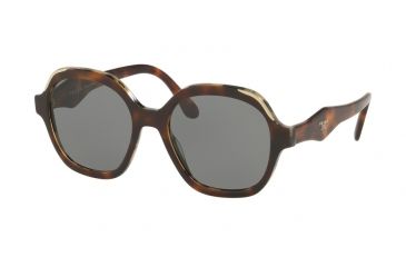 Image of Prada PR06US Sunglasses TH89K1-52 - Havana/white Havana Frame, Grey Lenses