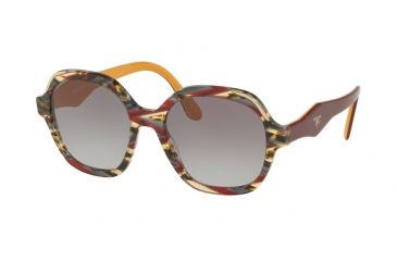 Image of Prada PR06USF Sunglasses TH63E2-54 - Havana/ears Bordeaux Yellow Frame, Grey Gradient Lenses