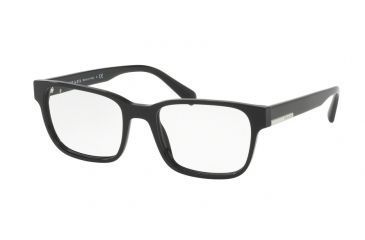 Image of Prada PR06UV Single Vision Prescription Eyeglasses 1AB1O1-52 - Black Frame