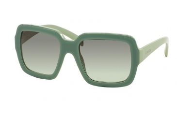 Image of Prada PR07RS Sunglasses TKQ4K1-56 - Opal Dark Green On Green Frame, Green Gradient Grey Lenses