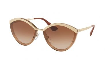 Image of Prada PR07US Single Vision Prescription Sunglasses PR07US-726088-64 - Lens Diameter 64 mm, Frame Color Sand Gold/brown