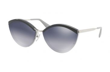 Image of Prada PR07US Sunglasses KI53A0-64 - Grey Frame, Grey Grad Blue Mirror Silver Lenses