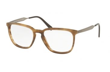 Image of Prada PR07UV Progressive Prescription Eyeglasses VYQ1O1-53 - Striped Brown Frame