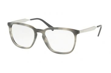 Image of Prada PR07UV Progressive Prescription Eyeglasses VYR1O1-55 - Striped Black Frame
