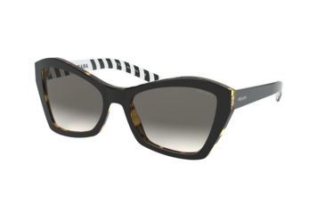 Image of Prada PR07XSF Sunglasses NAI130-55 - , Gradient Grey Mirror Silver Lenses