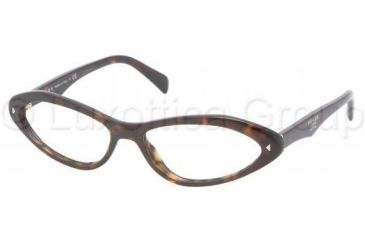 Image of Prada PR08OV Progressive Prescription Eyeglasses 2AU1O1-5516 - Havana 